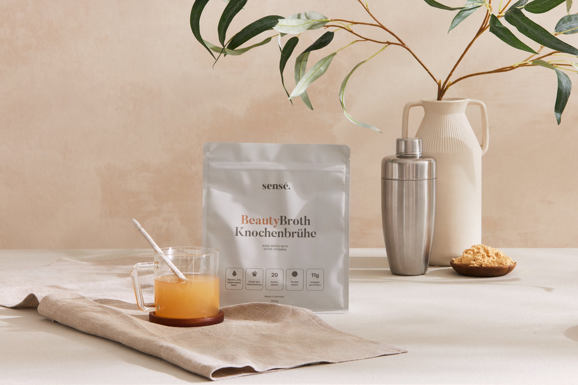 sensé BeautyBroth Knochenbrühe Pulver – Premium Produktfoto