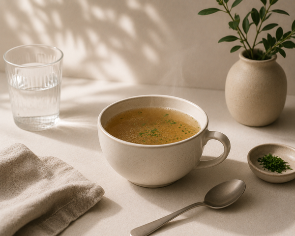 As a warm broth