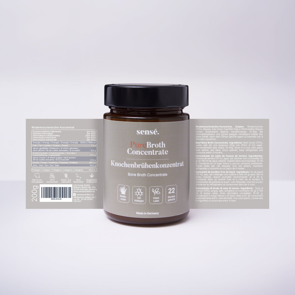 Knochenbrühe-Konzentrat vom Weiderind – 200 g