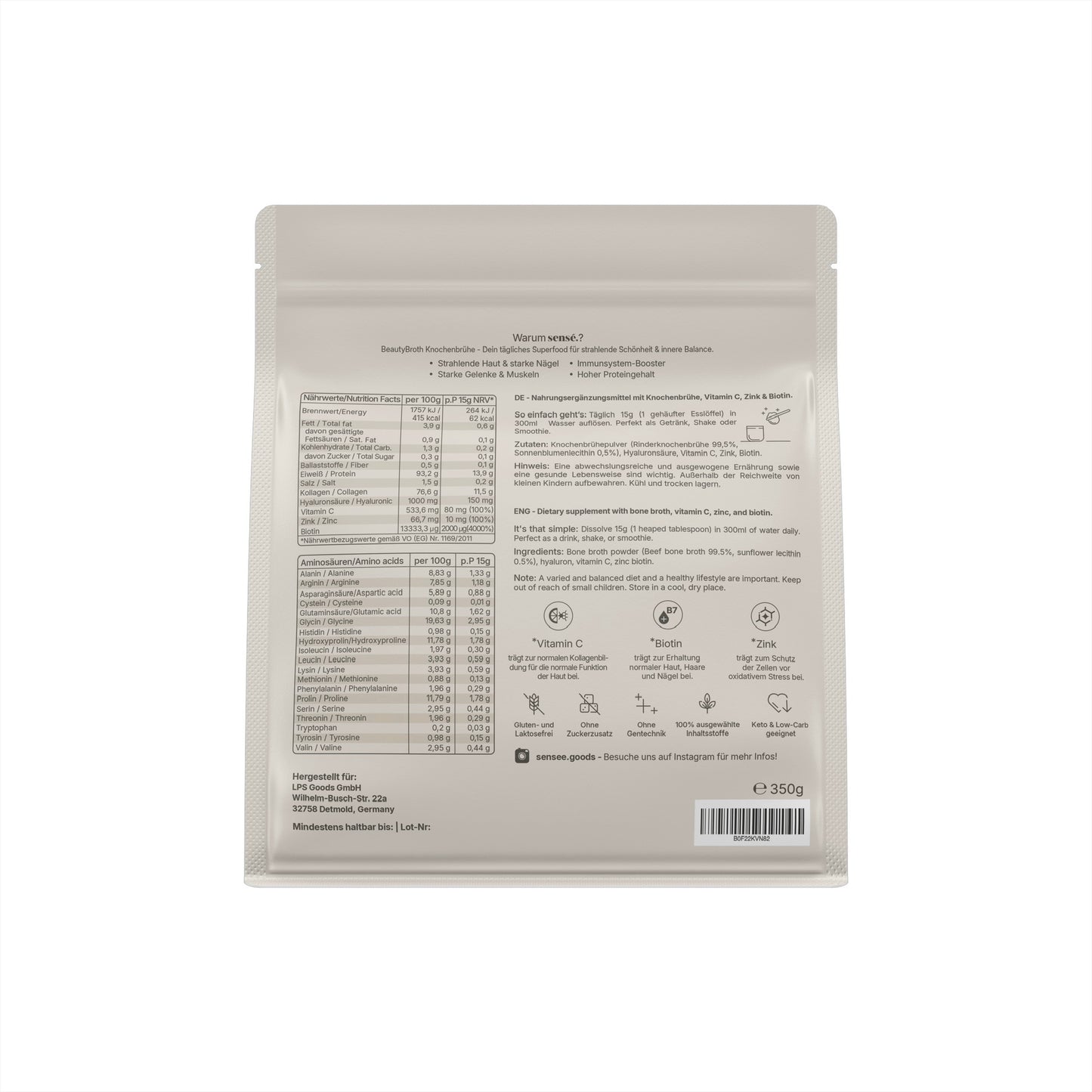 sensé BeautyBroth Knochenbrühe Pulver – Lifestyle-Motiv