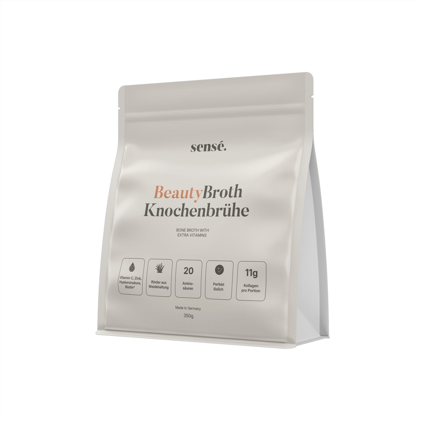 sensé BeautyBroth Knochenbrühe Pulver – Seitenansicht links