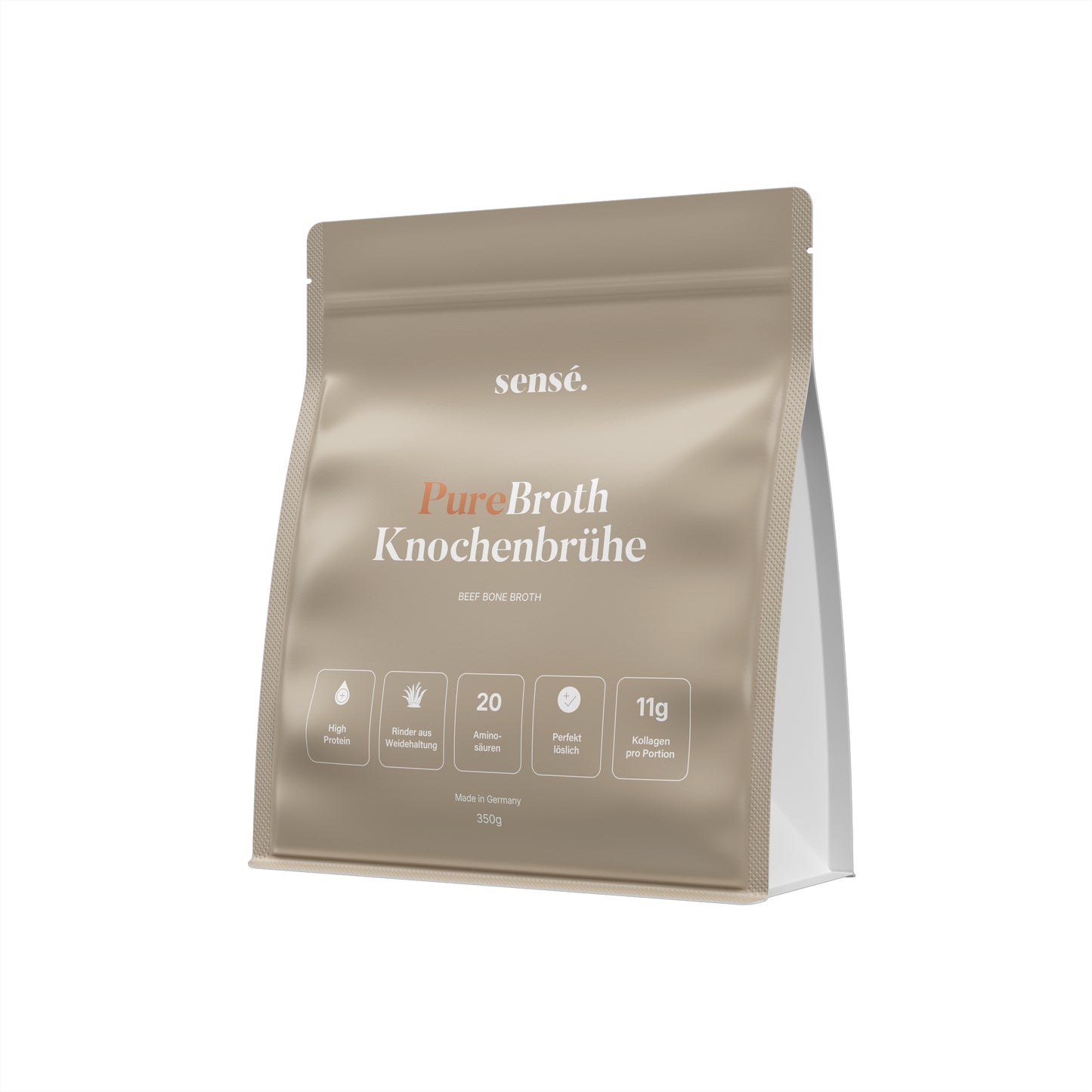 sensé PureBroth Knochenbrühe Pulver – Seitenansicht links